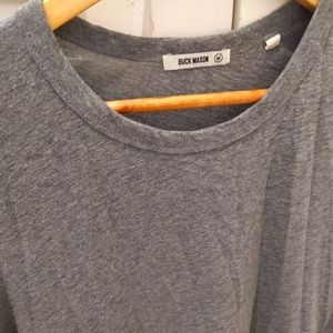 Buck Mason Tri-Blend Curved Hem T Shirt - Heather Gray